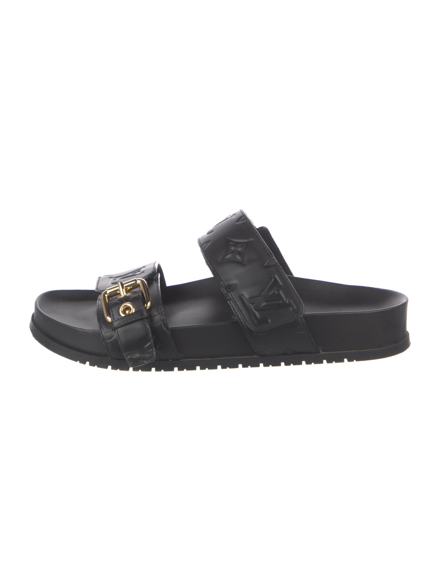 Louis Vuitton LV Monogram Leather Slides